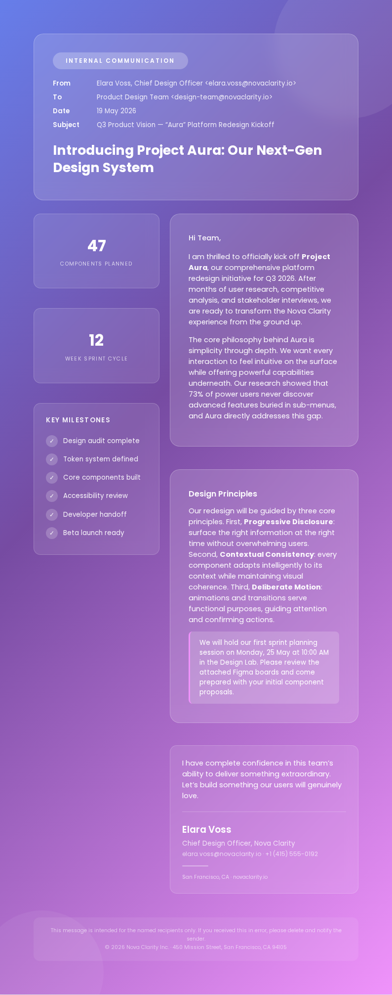 Glassmorphism modern email